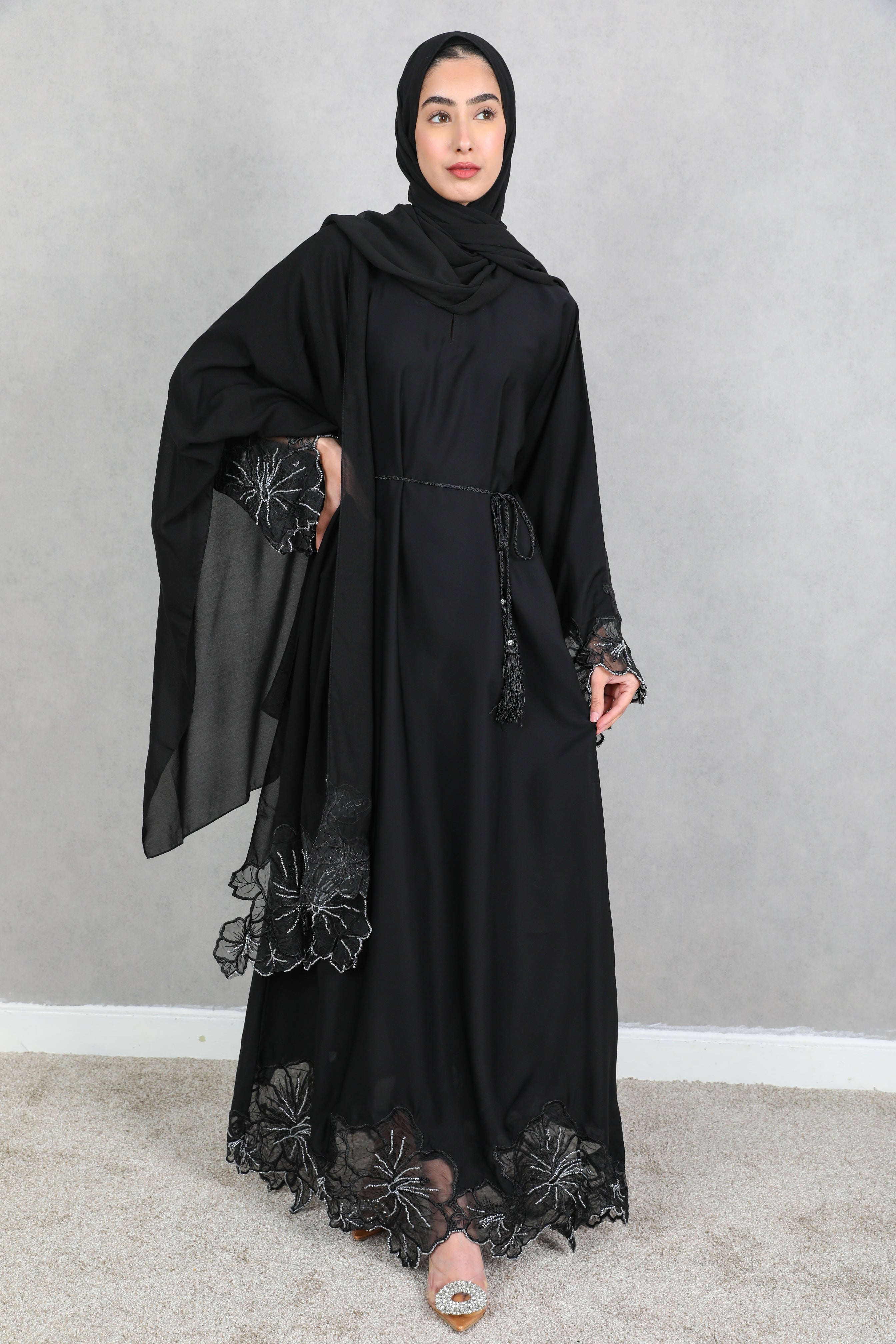 Ammarah Lace Detail Abaya