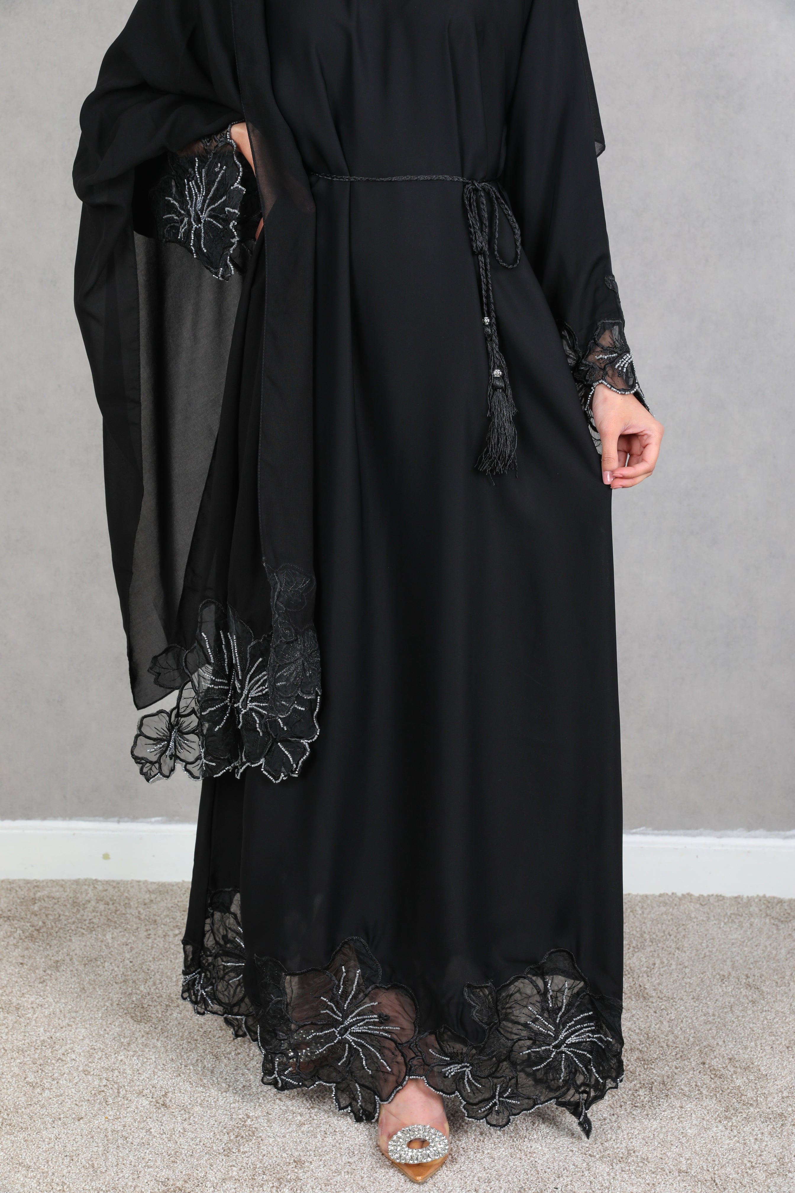 Ammarah Lace Detail Abaya