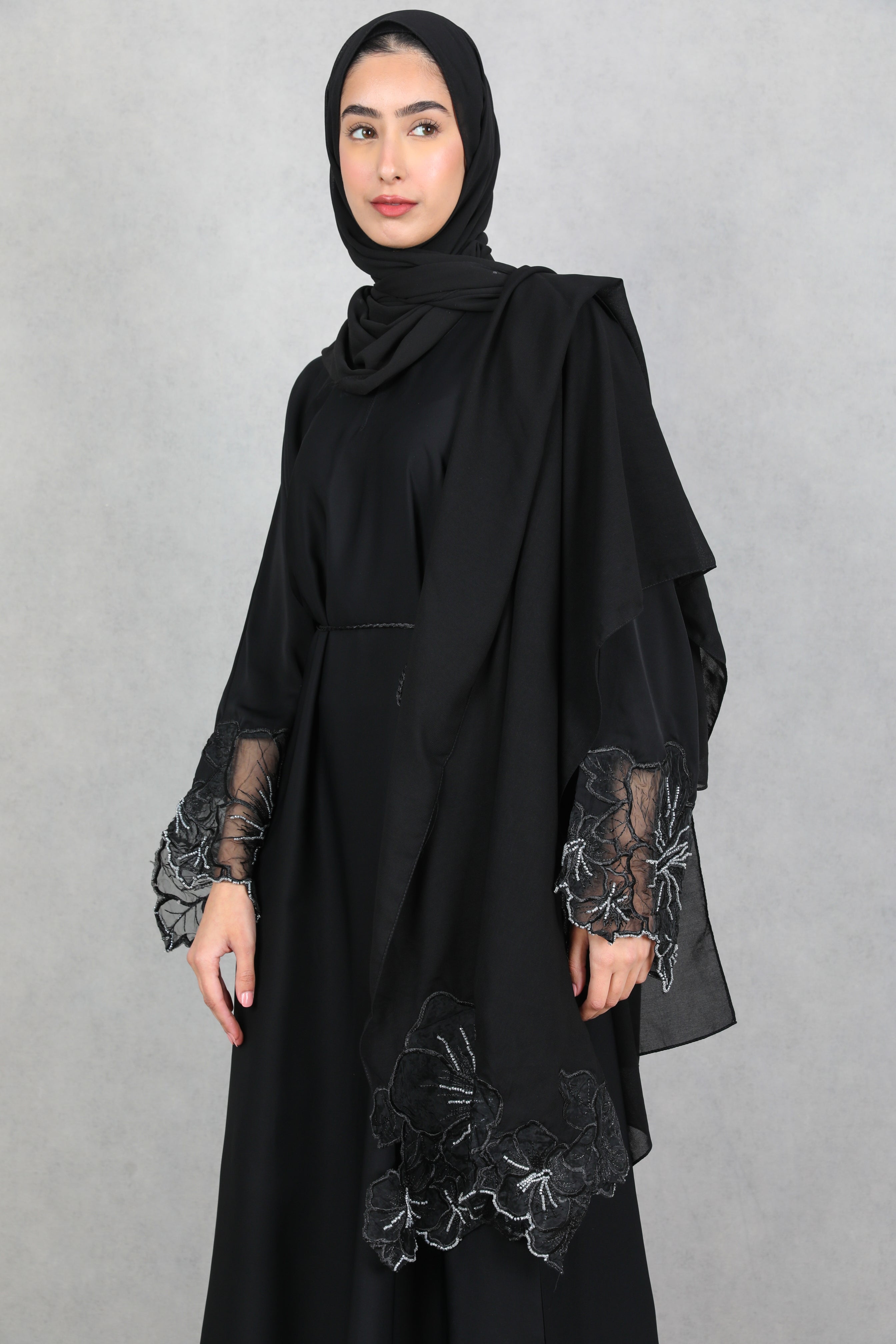 Ammarah Lace Detail Abaya