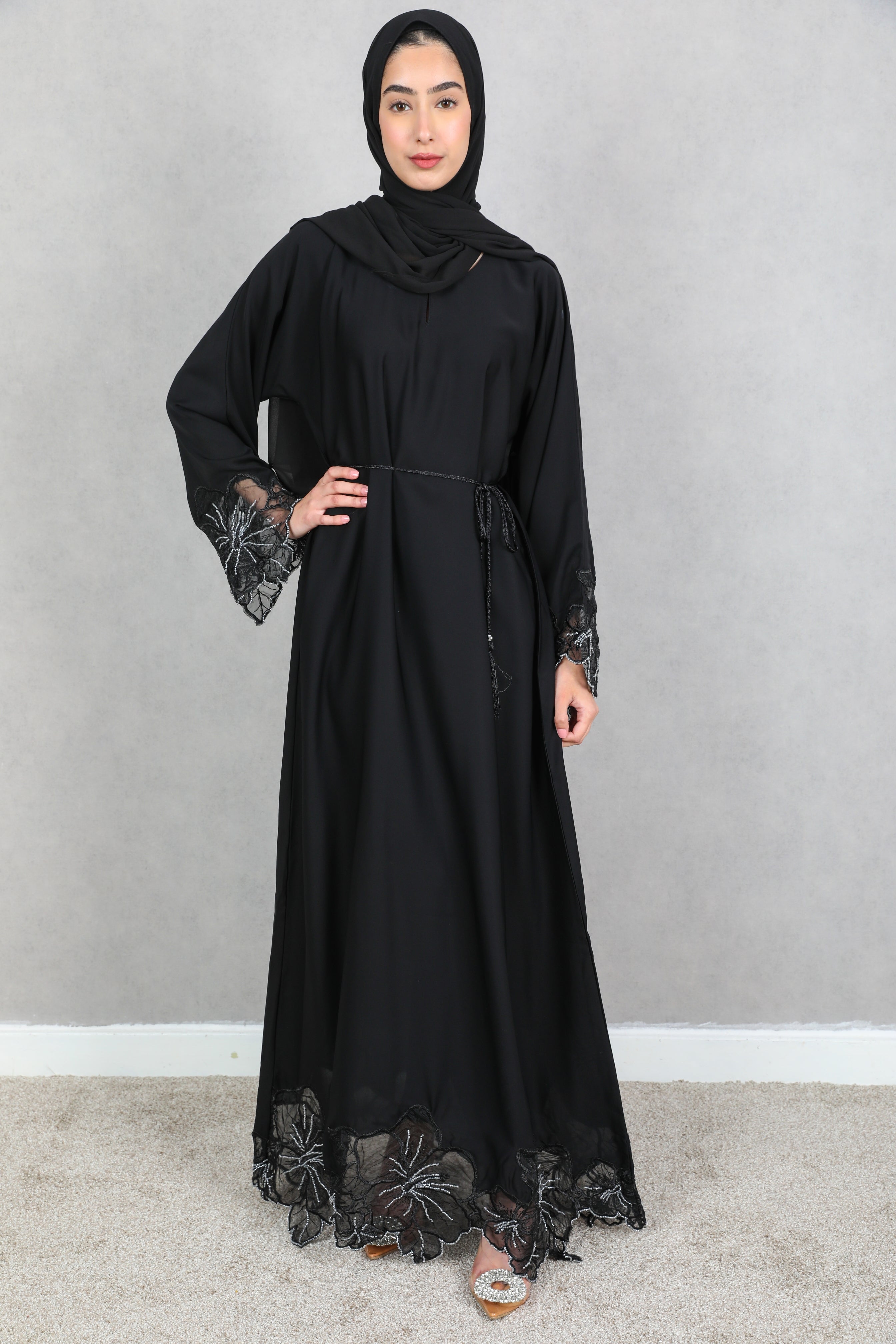 Ammarah Lace Detail Abaya