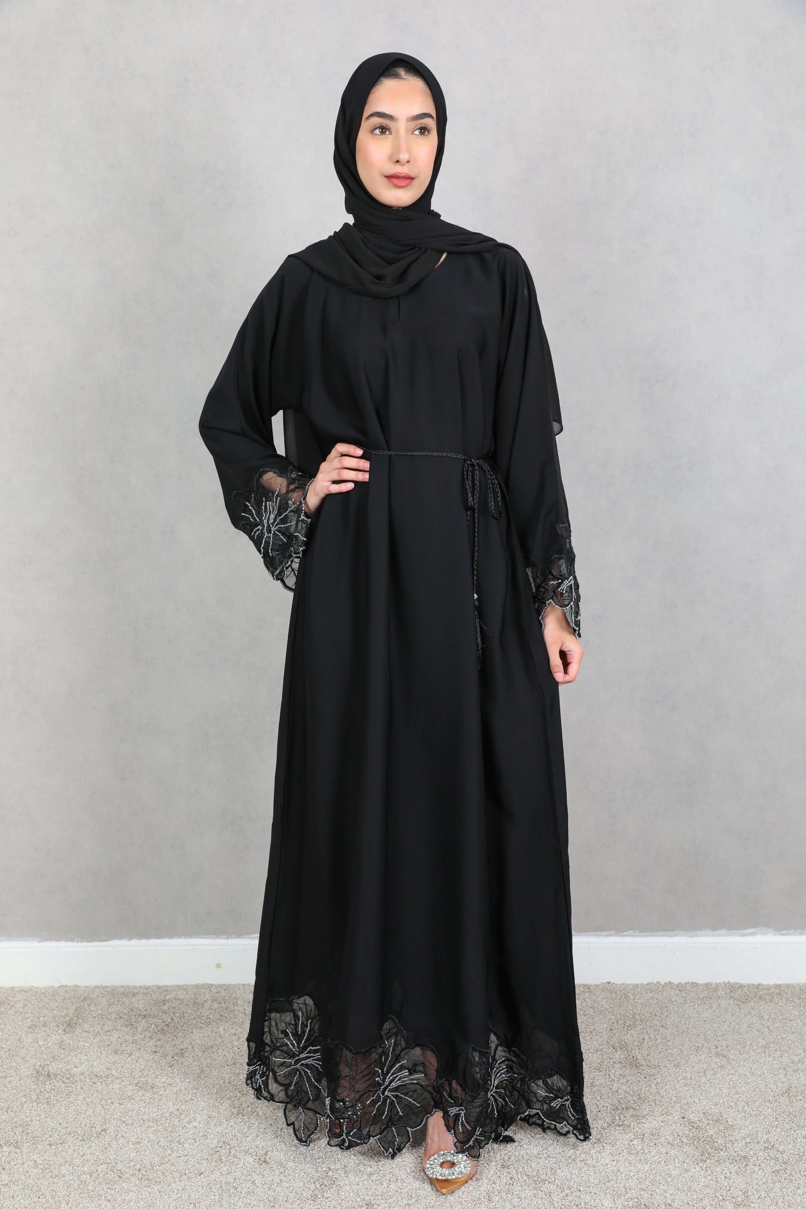 Ammarah Lace Detail Abaya