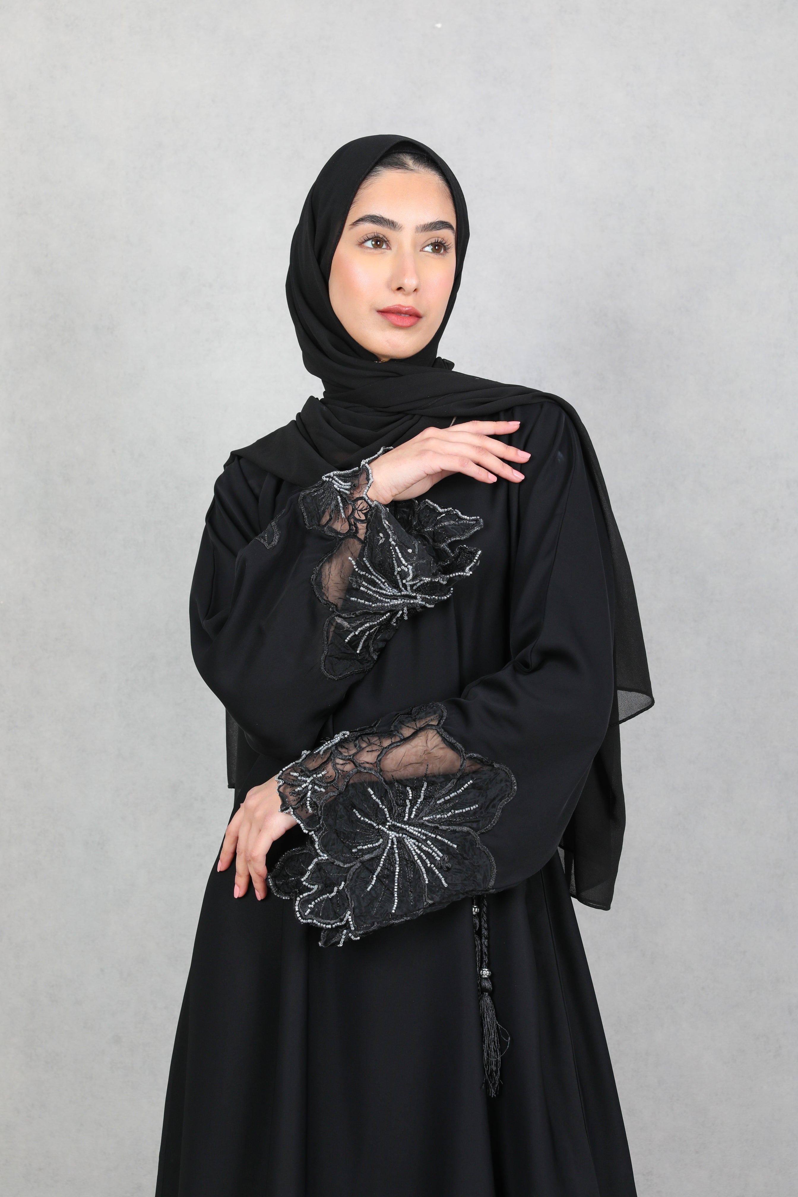 Ammarah Lace Detail Abaya