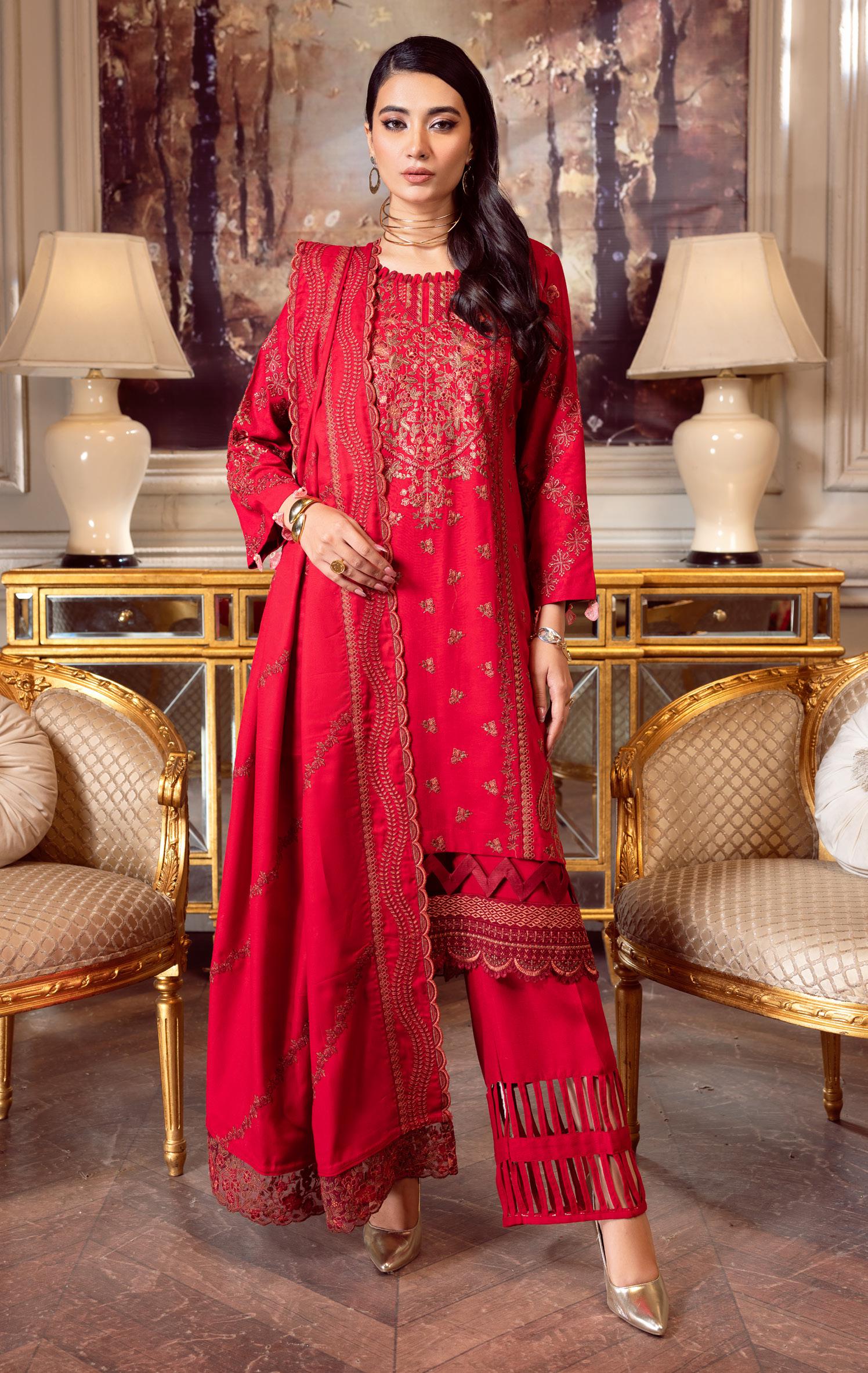 ESHAISHA PREMIUM EMBROIDERED 3PCS UNSTITCHED EAW-518